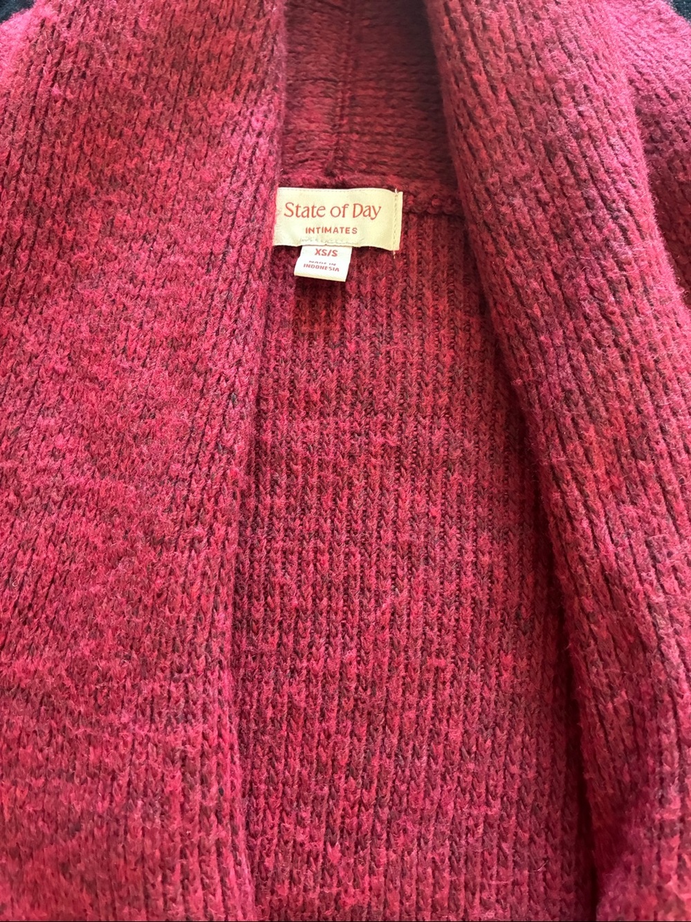 State of Day Women's Knit Long-Sleeve Duster Robe Maraschi Loungewear XS/S NWT - Picture 5 of 14